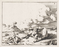 KG 04334
<br/>
Liggende koe
<br/>
<em>Bije, Marcus de (1639-ca. 1690)</em>